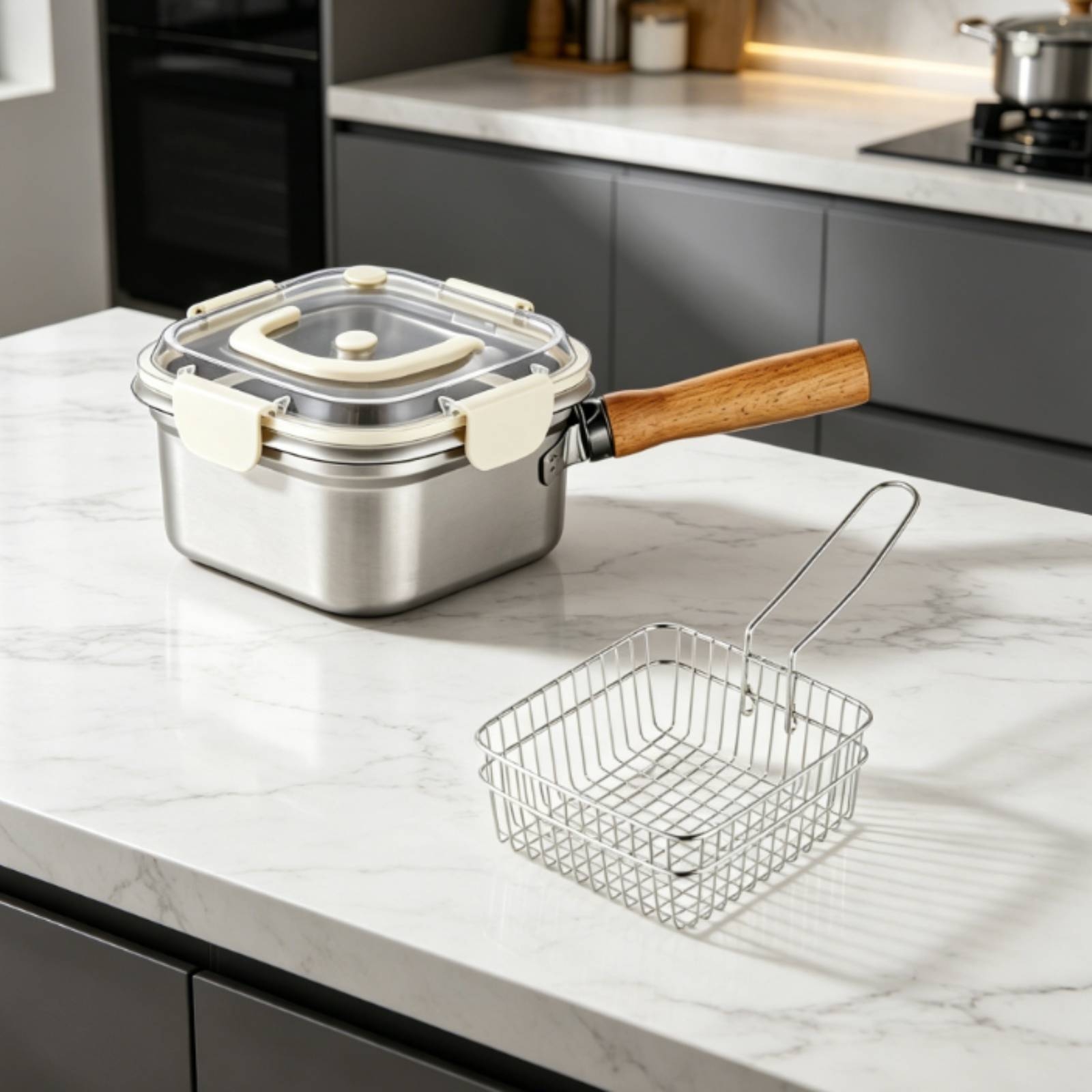 2 Pieces Deep Fryer Pot with L - Induction Cooker recension och pris