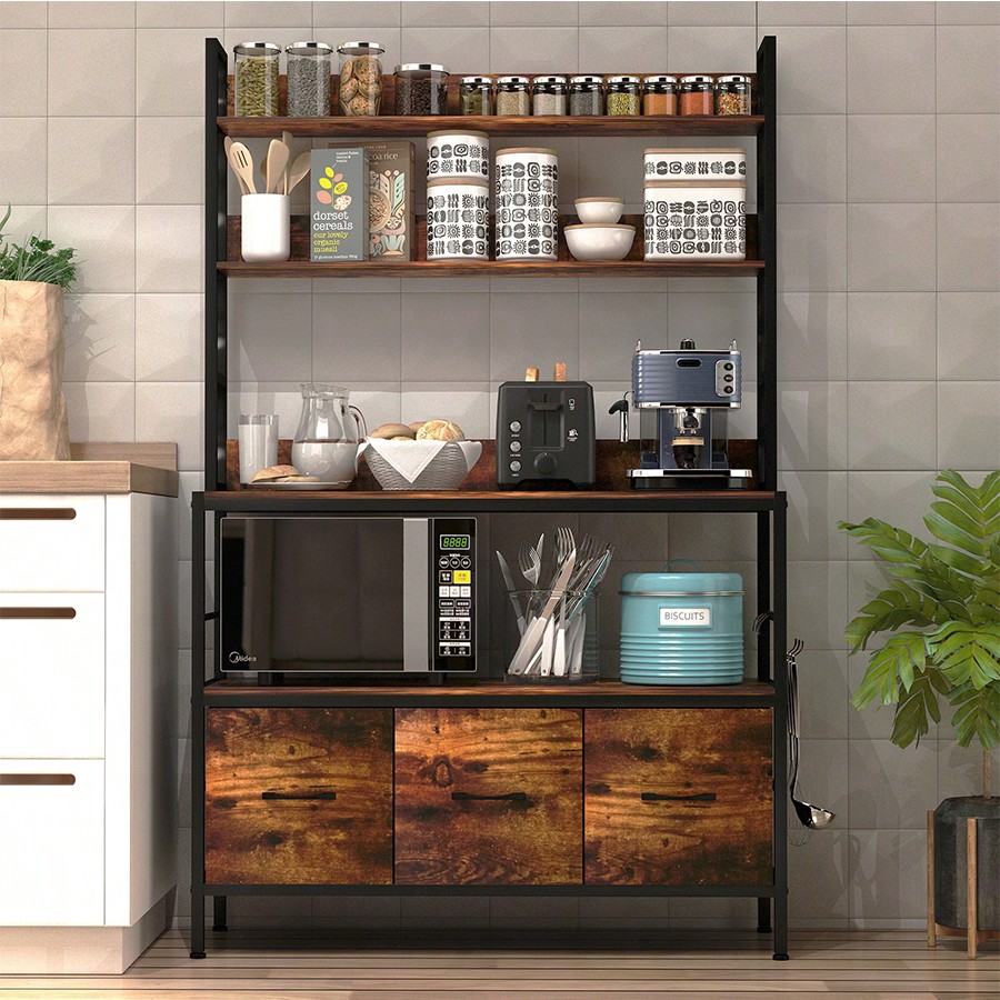 Kitchen Bakers Rack With 3 Bas - Microwave Oven recension och pris
