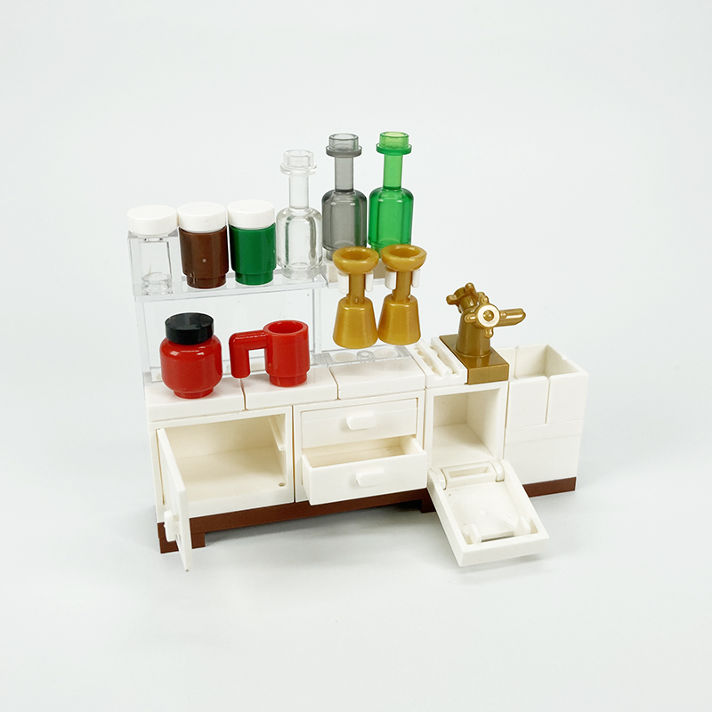 MOC block creative toys kitche - Kitchen Appliances Cabinet recension och pris